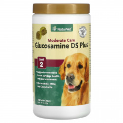 NaturVet, Glucosamine DS Plus, умеренный уход, уровень 2, 240 жевательных таблеток, 576 г (1 фунт 4 унции)