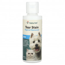 NaturVet, Tear Stain, средство для удаления пятен от слез с шерсти для животных с алоэ, для собак и котов, 118 мл (4 жидк. унции)
