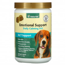 NaturVet, Emotional Support, ежедневное успокаивающее средство, 120 жевательных таблеток, 360 г (12,6 унции)