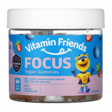 Vitamin Friends, Focus, веганские жевательные мармеладки, ягоды, 60 пектиновых таблеток