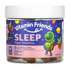 Vitamin Friends, Веганские жевательные мармеладки для сна, клубника и лимон, 60 жевательных таблеток с пектином
