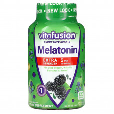 VitaFusion, Мелатонин повышенной силы действия, натуральный вкус ежевики, 2.5 мг, 120 жевательных таблеток