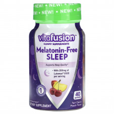 VitaFusion, Сон без мелатонина, терпкий вишневый персик, 40 жевательных таблеток