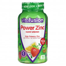 VitaFusion, Power Zinc Gummy Vitamins, натуральный клубничный и мандарин, 5 мг, 90 жевательных таблеток