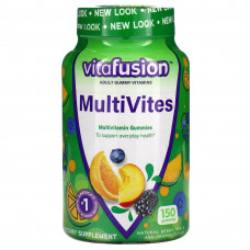 VitaFusion, MultiVites, незаменимые мультивитамины, натуральный ягодный, персиковый и апельсиновый вкусы, 150 жевательных таблеток