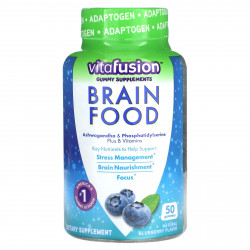 VitaFusion, Жевательные мармеладки для мозга, голубика, 50 жевательных таблеток