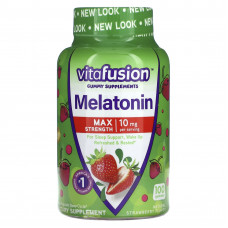 VitaFusion, Мелатонин максимальной силы действия, натуральный клубничный ароматизатор, 5 мг, 100 жевательных таблеток