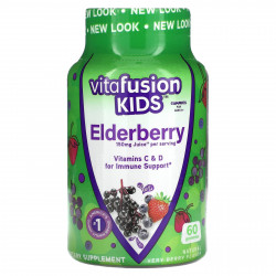 VitaFusion, Для детей, жевательные мармеладки с бузиной, для детей от 4 лет, натуральные ягоды, 60 жевательных таблеток