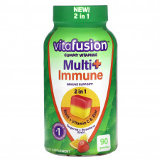 VitaFusion, Жевательные мармеладки для иммунитета Multi +, с мандарином и клубникой, 90 жевательных таблеток