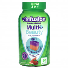 VitaFusion, Multi + Beauty, грейпфрут + личи, 90 жевательных таблеток