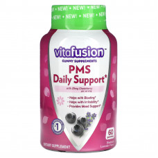 VitaFusion, PMS Daily Support, голубика и лаванда, 25 мг, 60 жевательных таблеток