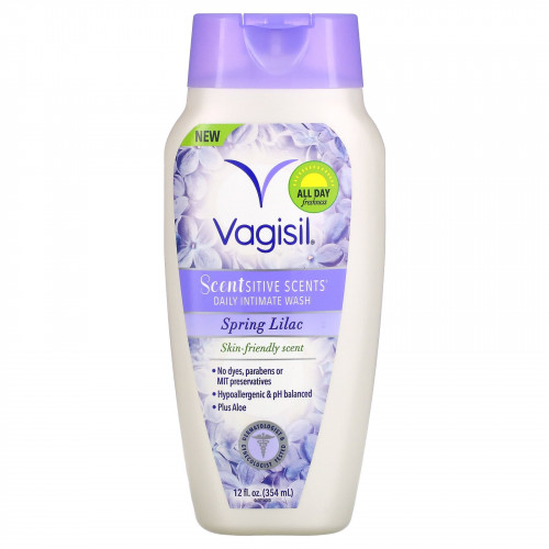 Vagisil, Scentsitive Scents, ежедневное средство для интимной гигиены, весенняя сирень, 354 мл (12 жидк. Унций)