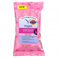 Vagisil, Ежедневные освежающие салфетки, блокирующие запах, 20 мягких одноразовых салфеток, 5 x 7,28 дюйма