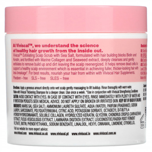 Viviscal, Улучшенное здоровье волос. отшелушивающий скраб для кожи головы, 200 г (7,05 унции)