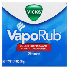 Vicks, VapoRub, анальгетическая мазь против кашля, для местного применения, 50 г (1,76 унции)