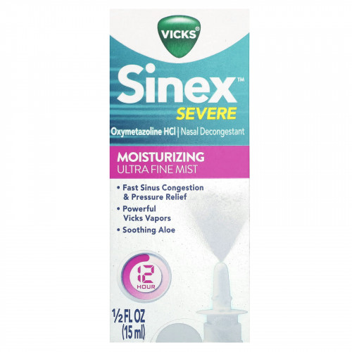 Vicks, Sinex Severe, увлажняющий спрей, 15 мл (0,5 жидк. унции)