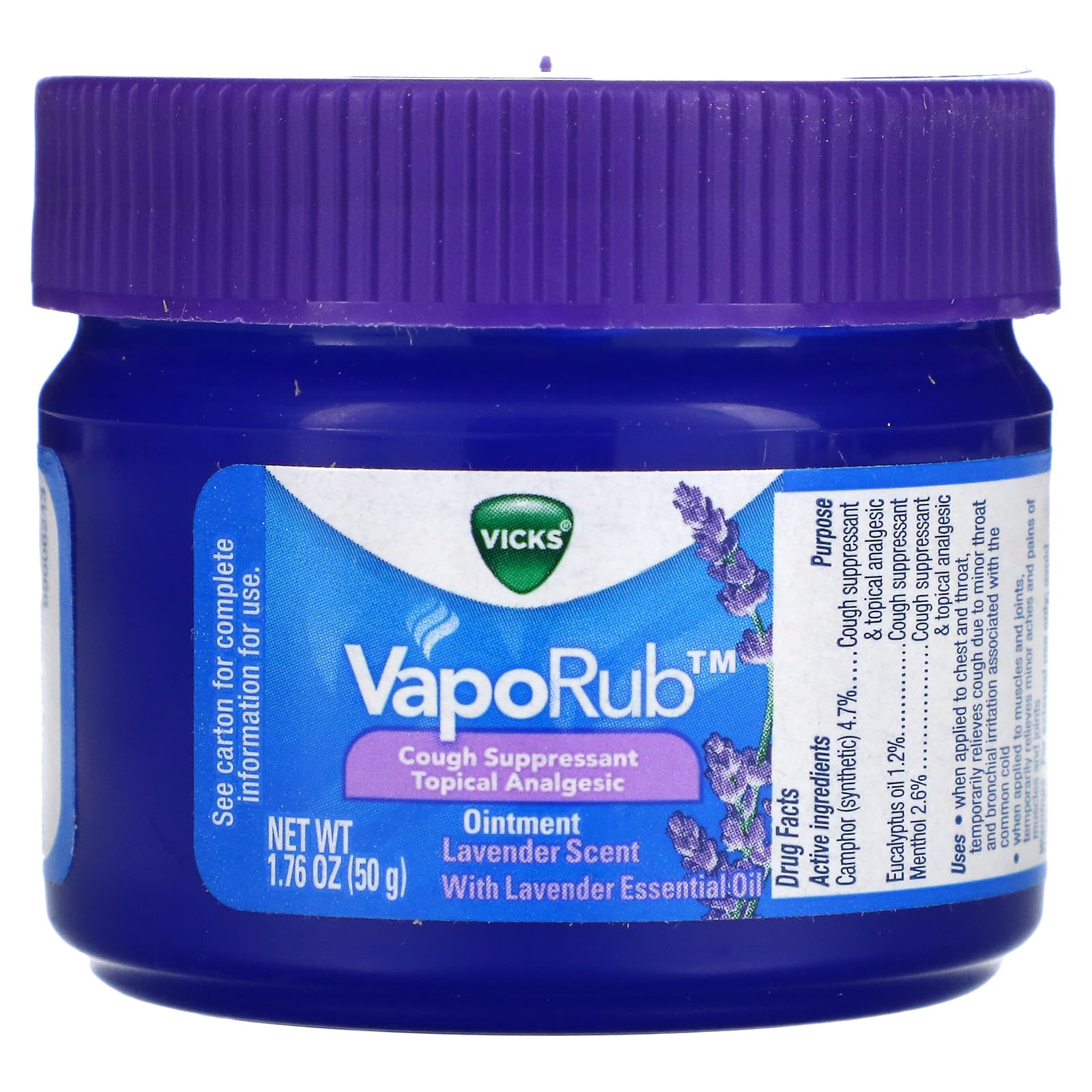 Vicks, VapoRub, мазь с лавандой, 50 г (1,76 унции)