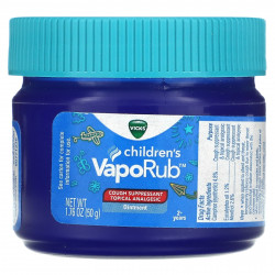 Vicks, VapoRub для детей, мазь, от кашля, для детей от 2 лет, 50 г (1,76 унции)