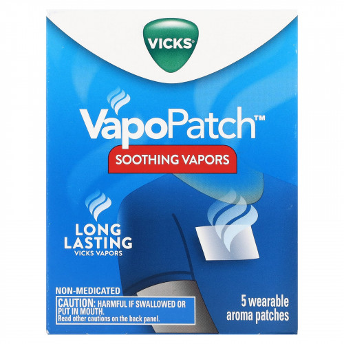 Vicks, VapoPatch, Soothing Vapors, 5 патчей с ароматом для ношения