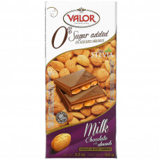 Valor, молочный шоколад с миндалем, без добавления сахара, 150 г (5,3 унции)