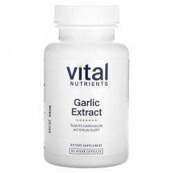 Vital Nutrients, Экстракт чеснока, 60 веганских капсул