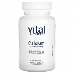 Vital Nutrients, Кальций (цитрат / малат), 100 веганских капсул