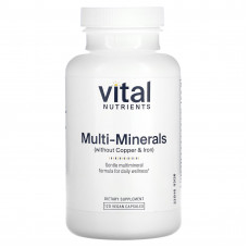 Vital Nutrients, Мультиминералы (без меди и железа), 120 веганских капсул