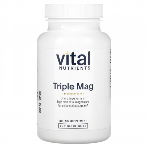 Vital Nutrients, Triple Mag, 90 веганских капсул