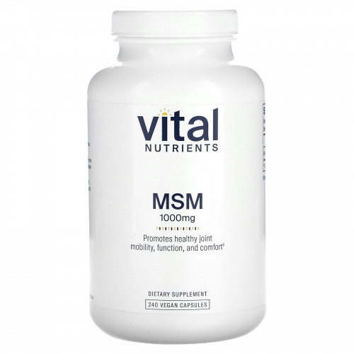 Vital Nutrients, МСМ, 1000 мг, 240 веганских капсул