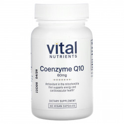 Vital Nutrients, Коэнзим Q10, 60 мг, 60 веганских капсул