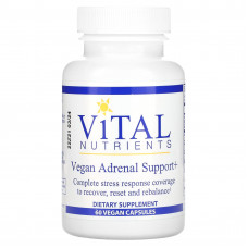 Vital Nutrients, Vegan Adrenal Support +, 60 веганских капсул