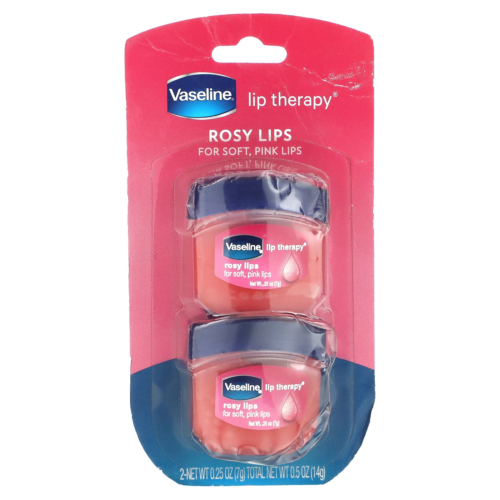 Vaseline, Lip Therapy, розовые губы, 2 упаковки по 7 г (0,25 унции)