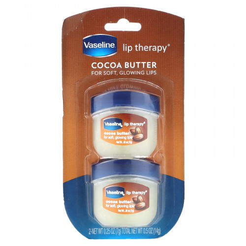 Vaseline, Lip Therapy, масло какао, 2 пакетика по 7 г (0,25 унции)