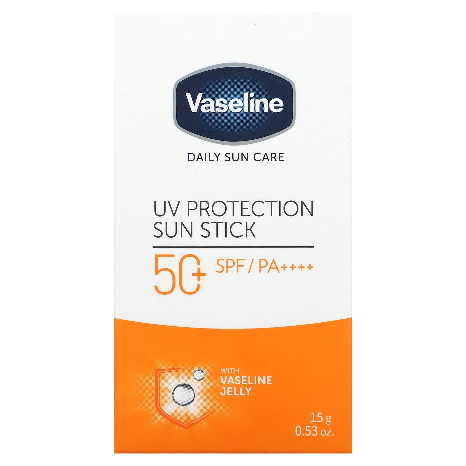 Vaseline, Daily Sun Care, солнцезащитный стик для защиты от ультрафиолета, SPF 50+ PA ++++, 15 г (0,53 унции)