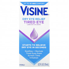 Visine, Dry Eye Relief, смазывающие капли для глаз, для усталых глаз, 15 мл (1/2 жидк. Унции)