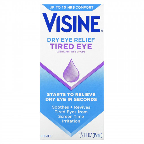 Visine, Dry Eye Relief, смазывающие капли для глаз, для усталых глаз, 15 мл (1/2 жидк. Унции)