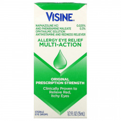 Visine, средство для снятия симптомов аллергии, глазные капли универсального действия, 15 мл (0,5 жидк. унции)