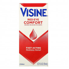 Visine, Red Eye Comfort, Глазные капли для снятия покраснения, 15 мл (1,5 жидк. унции)