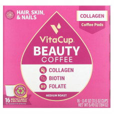 VitaCup, Beauty Coffee, средней обжарки, 16 чашек по 11,5 г (0,41 унции)