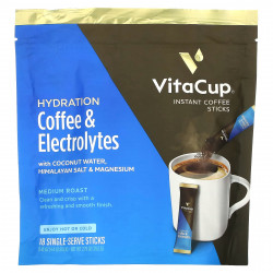 VitaCup, Hydration, кофе и электролиты, растворимый кофе, средней обжарки, 18 порционных стиков по 4,4 г (0,16 унции)