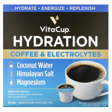 VitaCup, Hydration, кофе и электролиты, средней обжарки, 18 капсул по 4,5 г (0,16 унции)