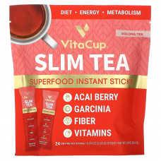 VitaCup, Slim Tea, растворимый чай с суперфудами, чай улун, 24 стика On the Go по 2,65 г (0,09 унции)