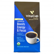 VitaCup, Genius, органический кофе, молотый, средне-темная обжарка, 284 г (10 унций)