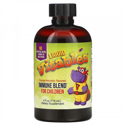 Vitables, Детская жидкая добавка для укрепления иммунитета, без спирта, апельсиновый вкус, 120 мл (4 жидк. унции) (Товар снят с продажи) 