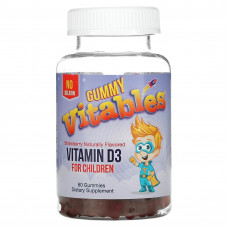 Vitables, жевательный витамин D3 для детей, без желатина, со вкусом клубники, 60 вегетарианских жевательных мармеладок