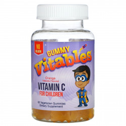 Vitables, жевательные таблетки с витамином C для детей, без желатина, вкус апельсина, 60 вегетарианских жевательных таблеток