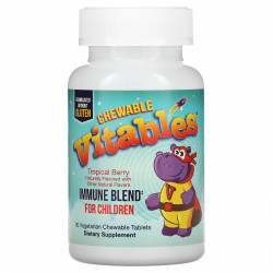 Vitables, жевательная добавка для укрепления детского иммунитета, со вкусом тропических ягод, 90 вегетарианских жевательных таблеток (Товар снят с продажи) 