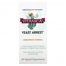 Vitanica, Yeast Arrest, здоровье влагалища, 28 вагинальных суппозиториев