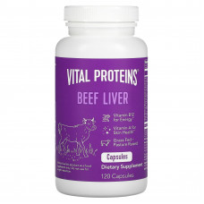 Vital Proteins, говяжья печень, 750 мг, 120 капсул