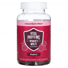 Vital Proteins, Мультивитамины для женщин, малина, 90 жевательных таблеток